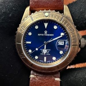 Revue Thommen Bronze Steel Diver Automatic Blue Dial
